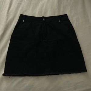 Classic Black Denim high waisted Mini Skirt